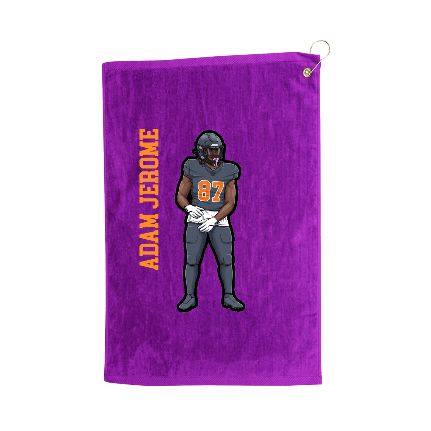 Golf Towel — Name Vertical in Purple