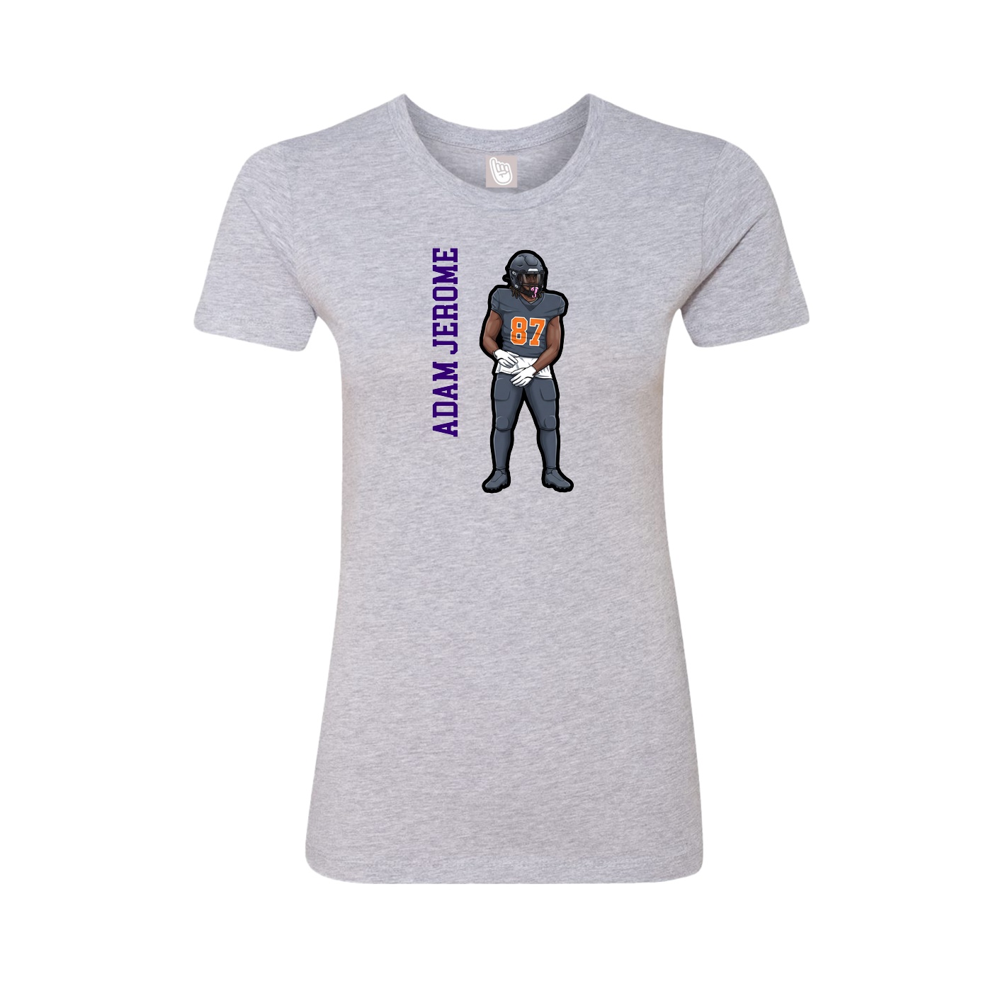 Womens Tee — Name Vertical in Grey