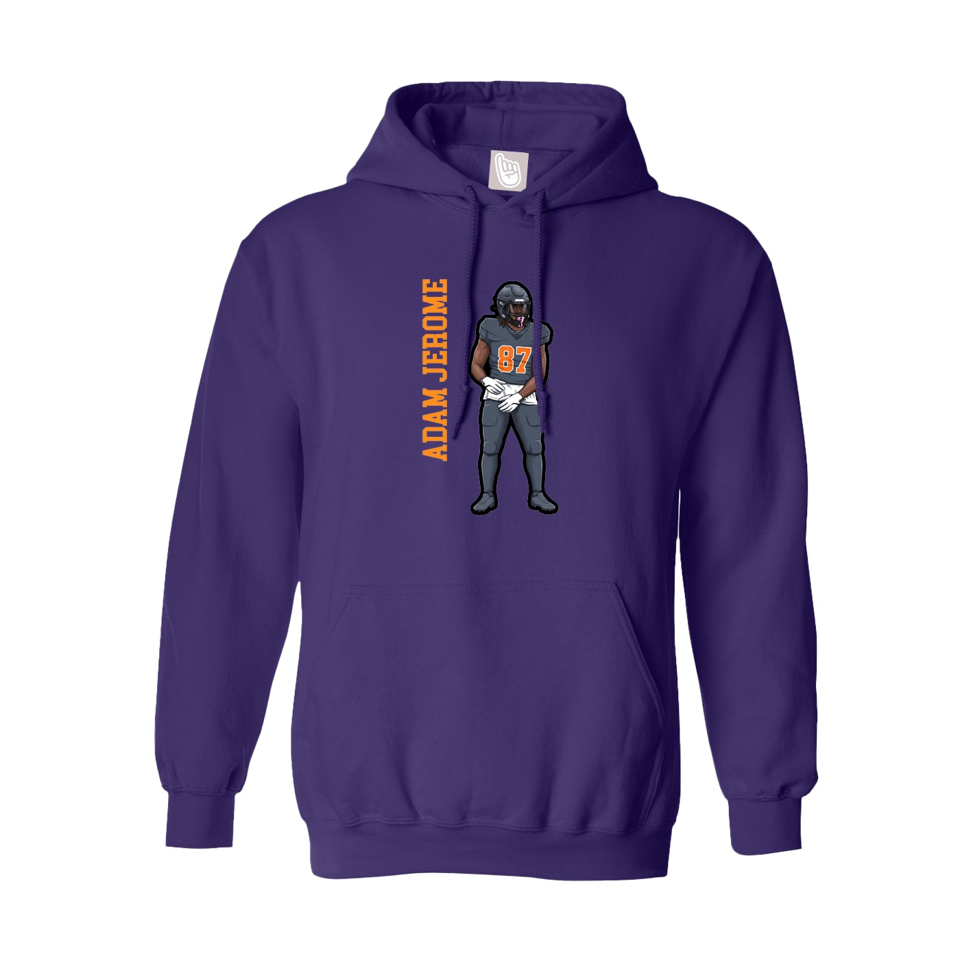 Youth Hoodie — Name Vertical in Purple