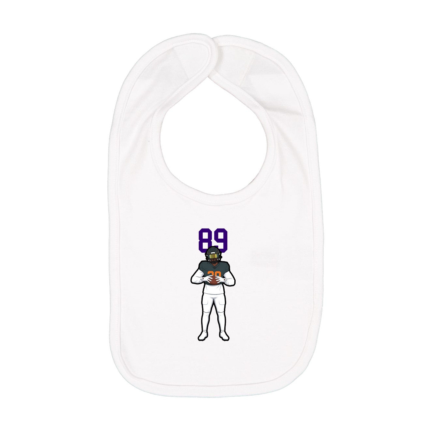 Infant Bib — Number Top in White