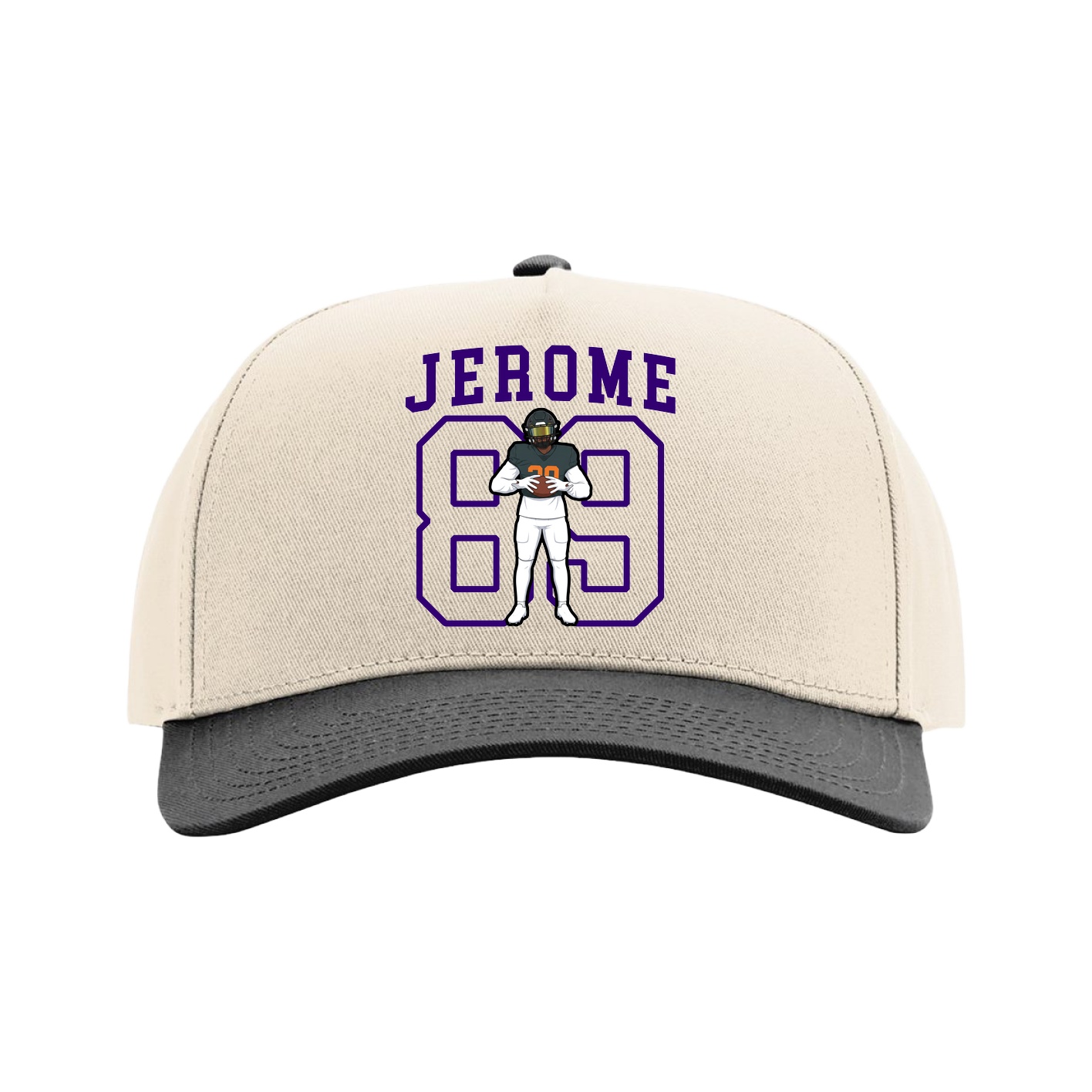 Full Fabric Five-Panel Champ Cap — Shirsey in Cream/Black