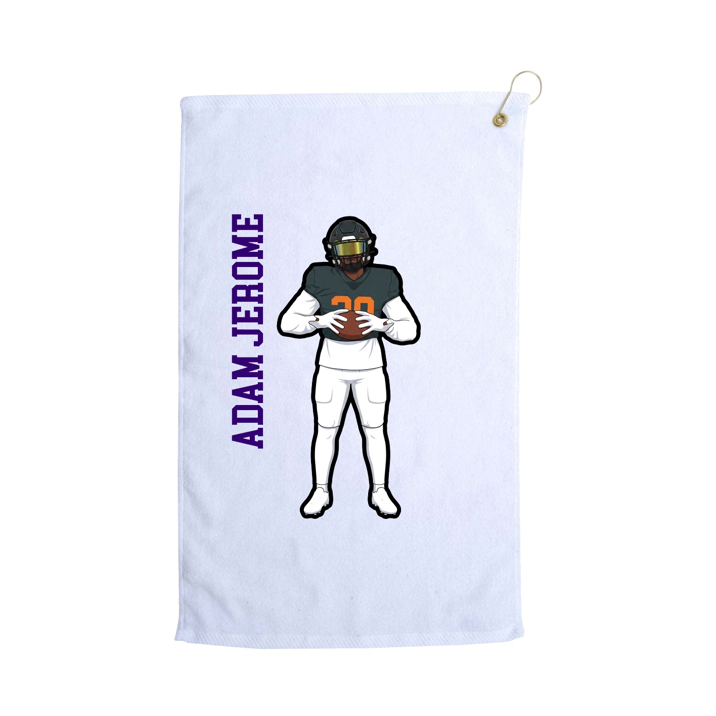 Golf Towel — Name Vertical in White