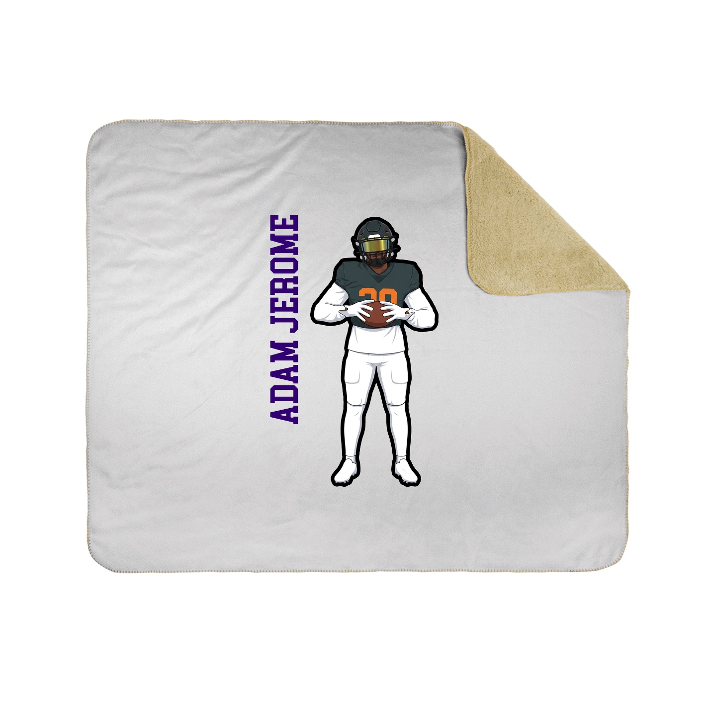 Throw Blanket — Name Vertical in White