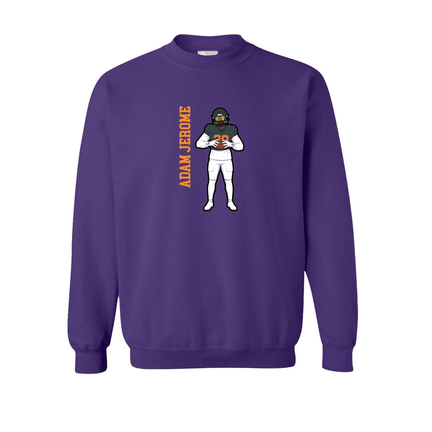 Fleece Crew — Name Vertical in Purple