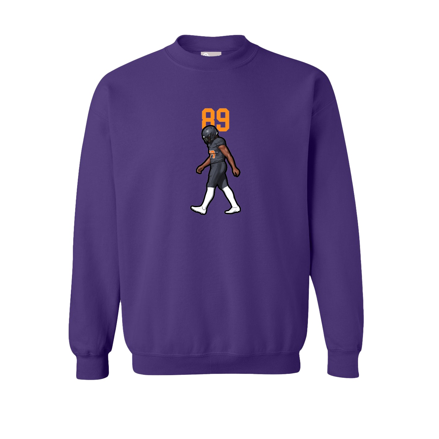 Fleece Crew — Number Top in Purple