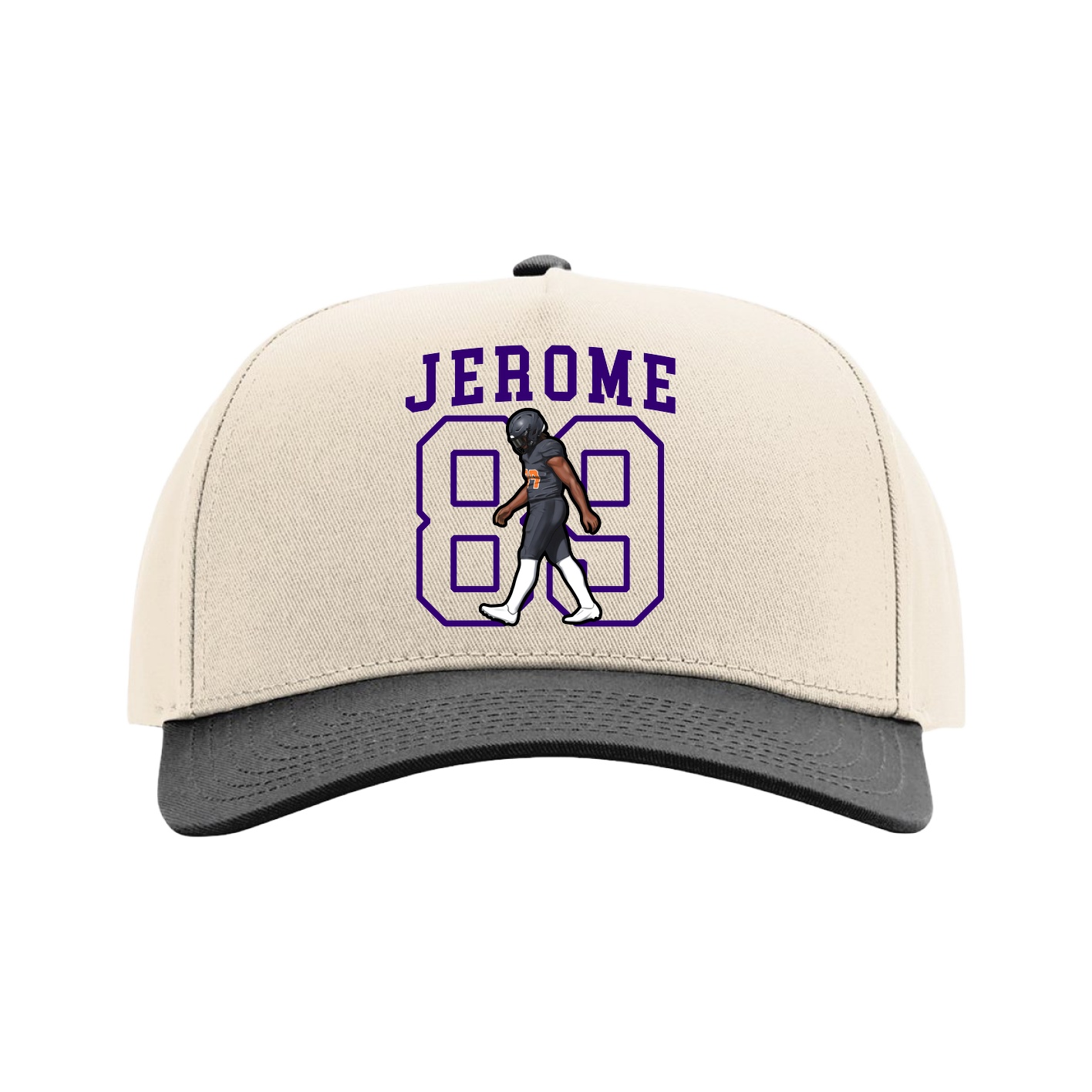 Full Fabric Five-Panel Champ Cap — Shirsey in Cream/Black