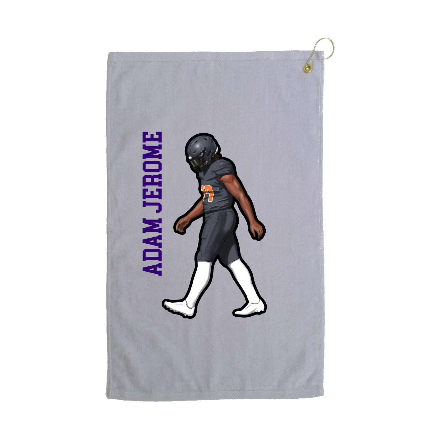 Golf Towel — Name Vertical in Grey