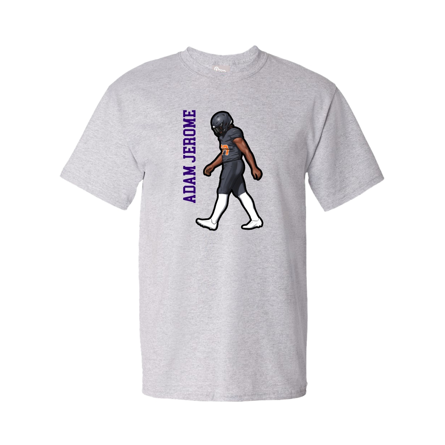 Youth Tee — Name Vertical in Grey