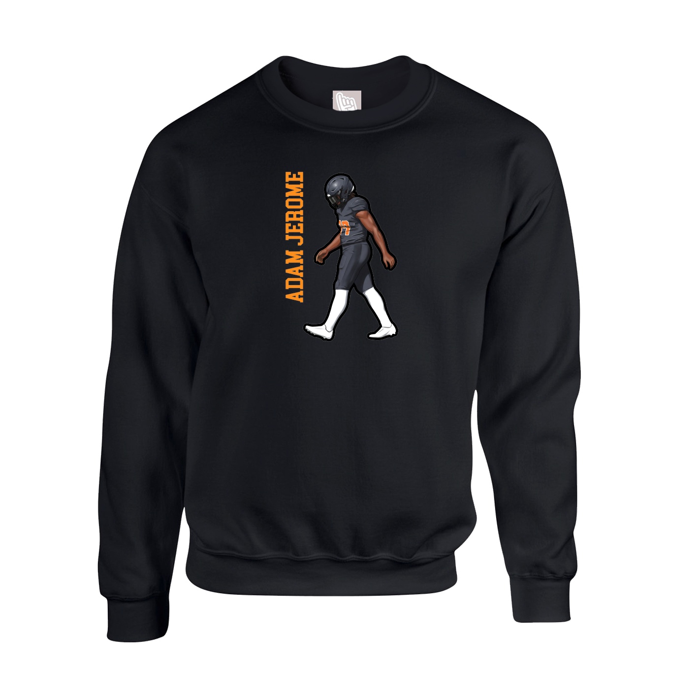 Fleece Crew — Name Vertical in Black