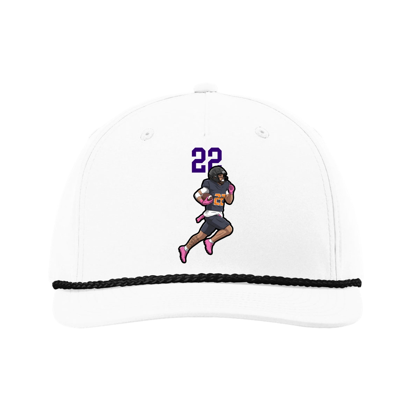 Five-Panel Classic Rope Cap — Number Top in White