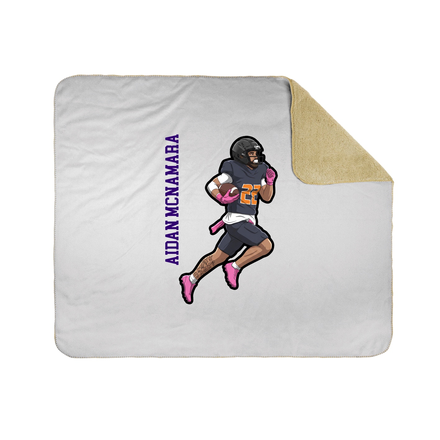 Throw Blanket — Name Vertical in White