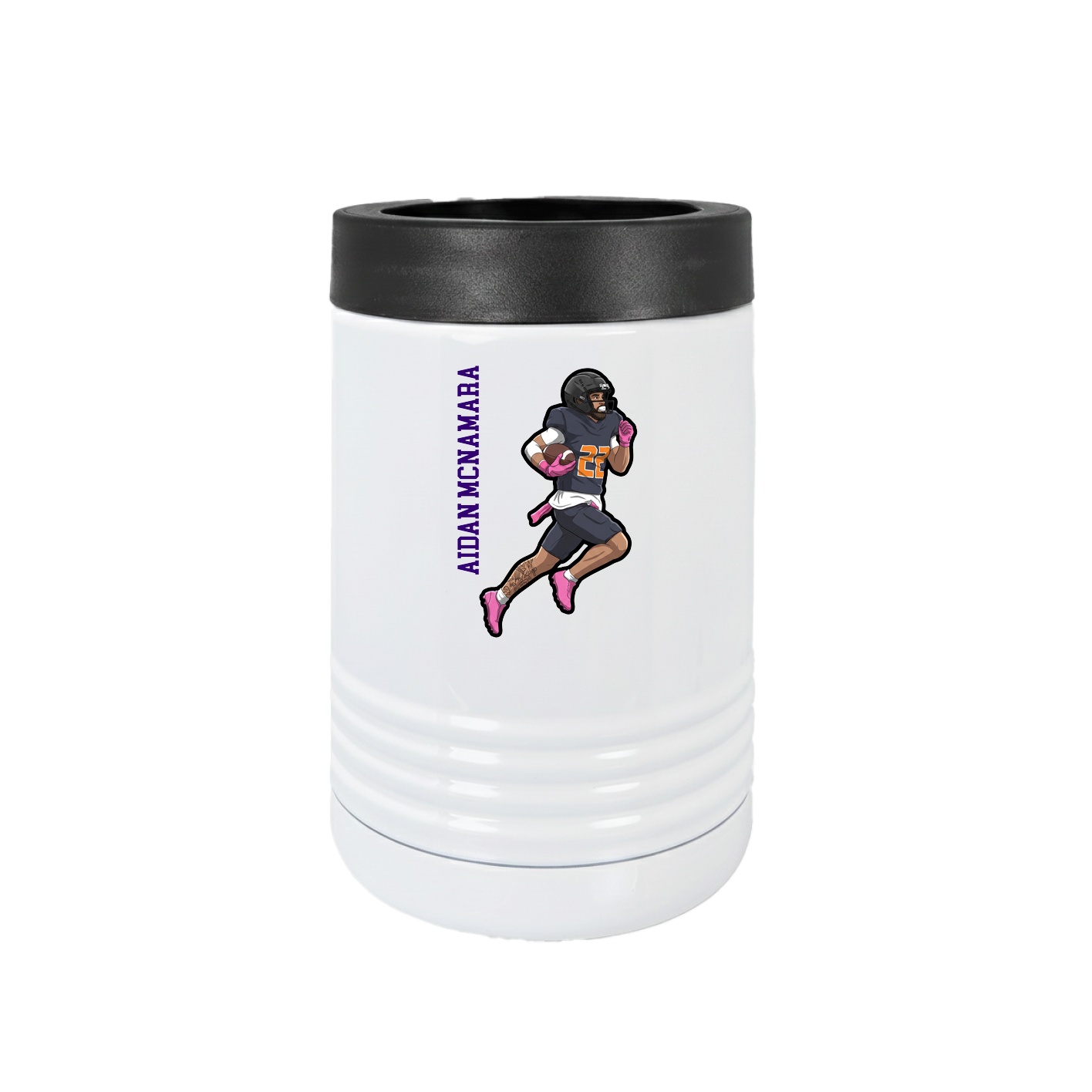 Beverage Holder — Name Vertical in White