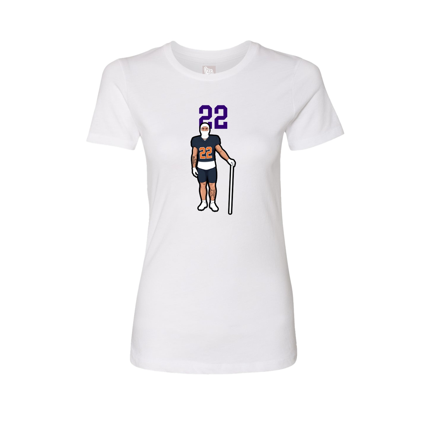 Fitted Women's Tee — Number Top in White