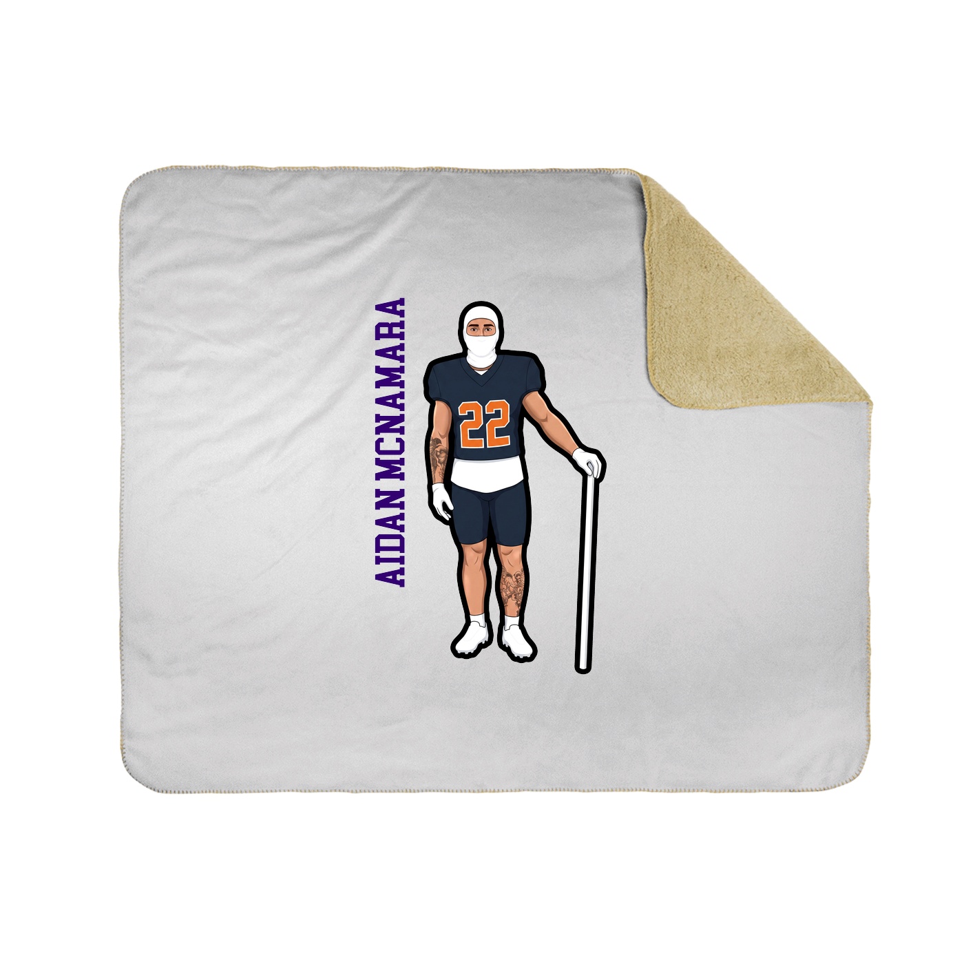 Throw Blanket — Name Vertical in White