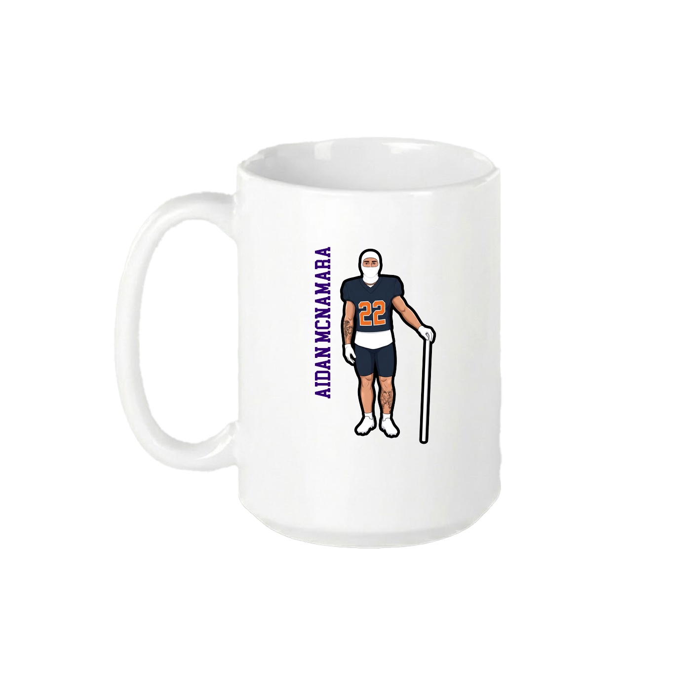 15oz Coffee Mug — Name Vertical in White