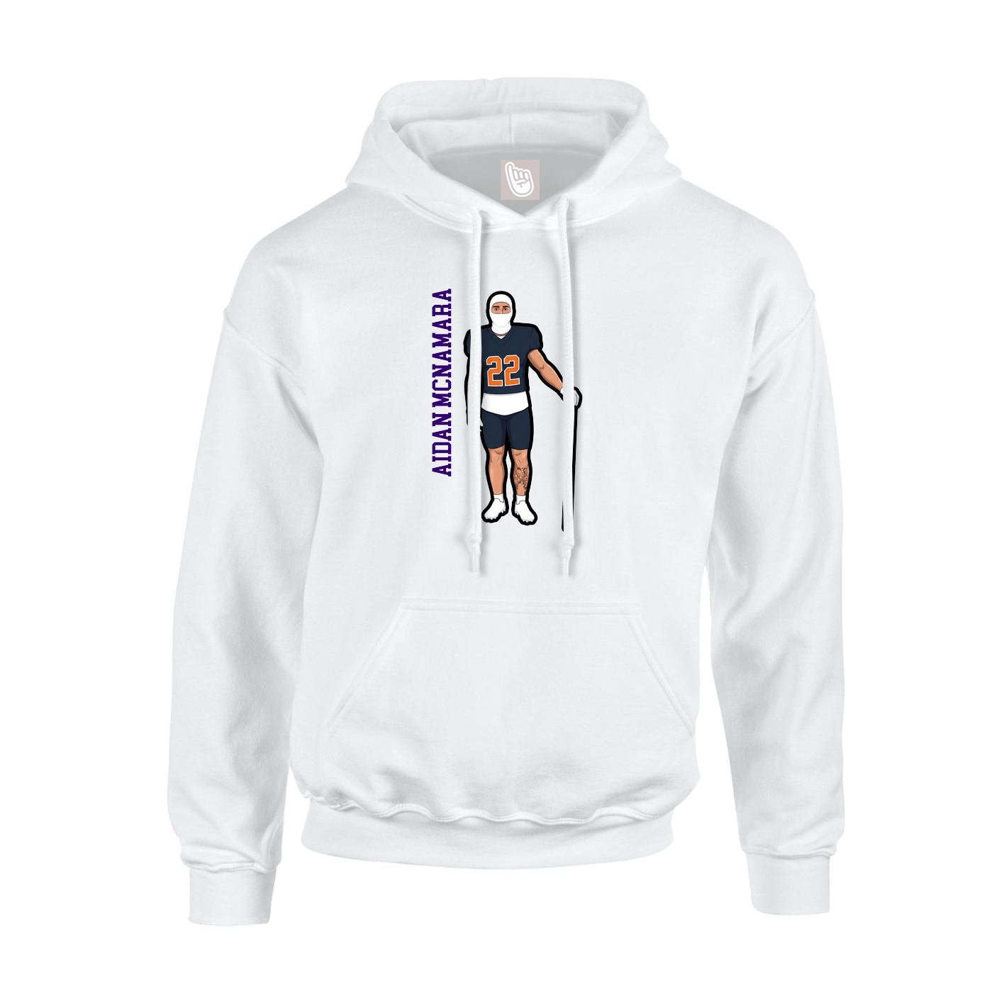 Youth Hoodie — Name Vertical in White
