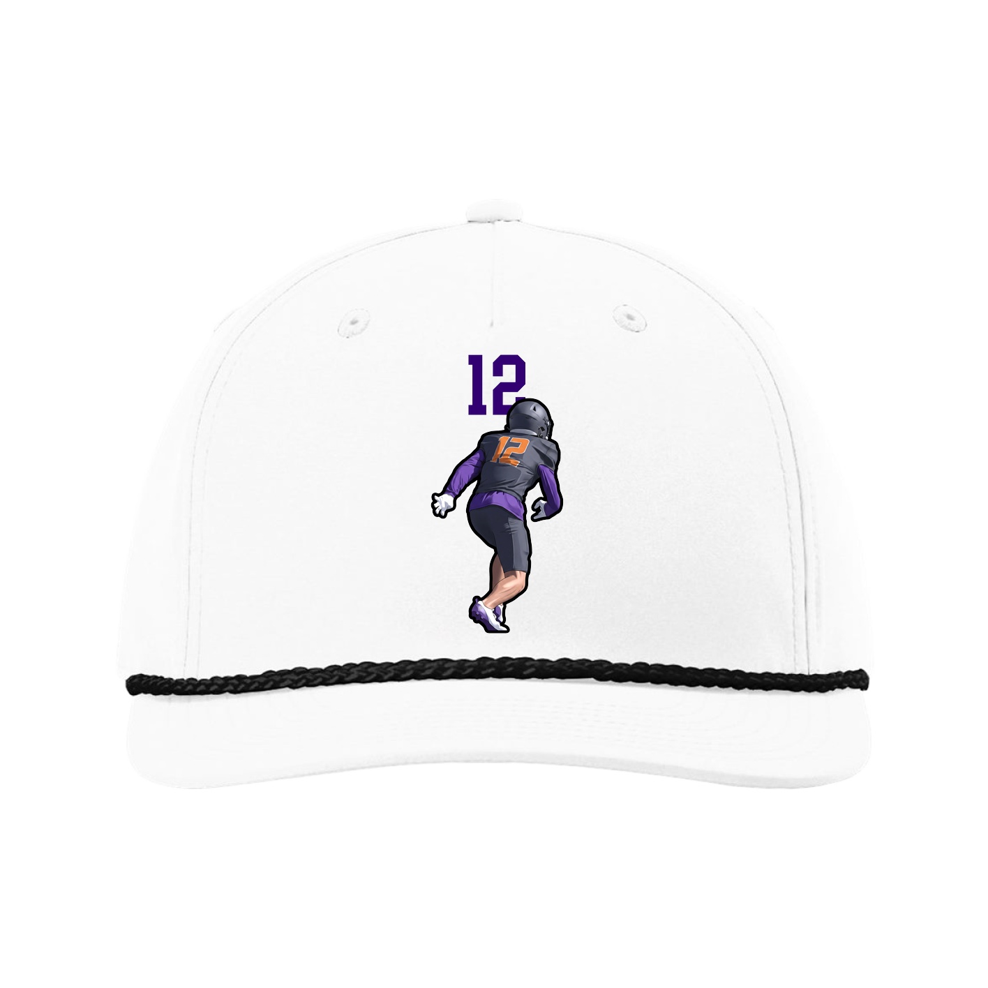 Five-Panel Classic Rope Cap — Number Top in White