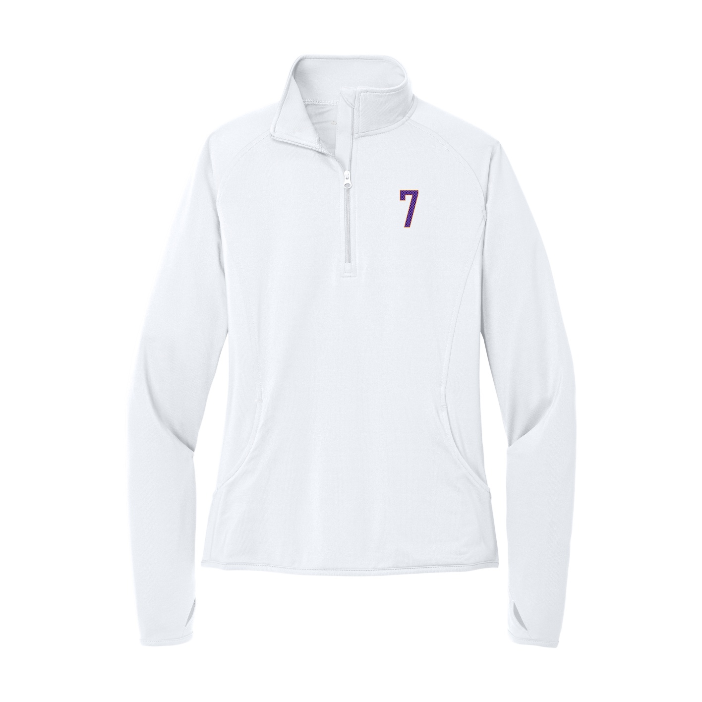 Women's Q-Zip Pullover — Front Shirsy in White