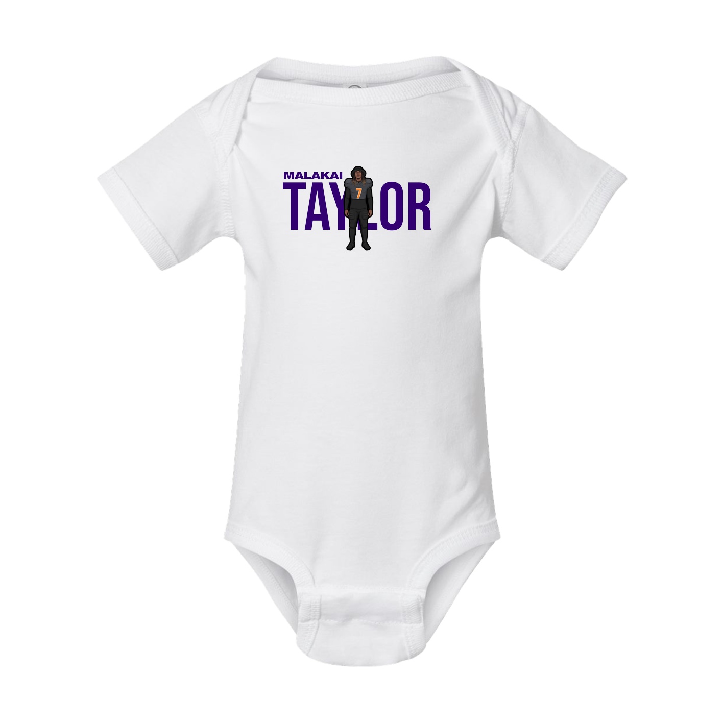 Baby Onesie — Player Name in White