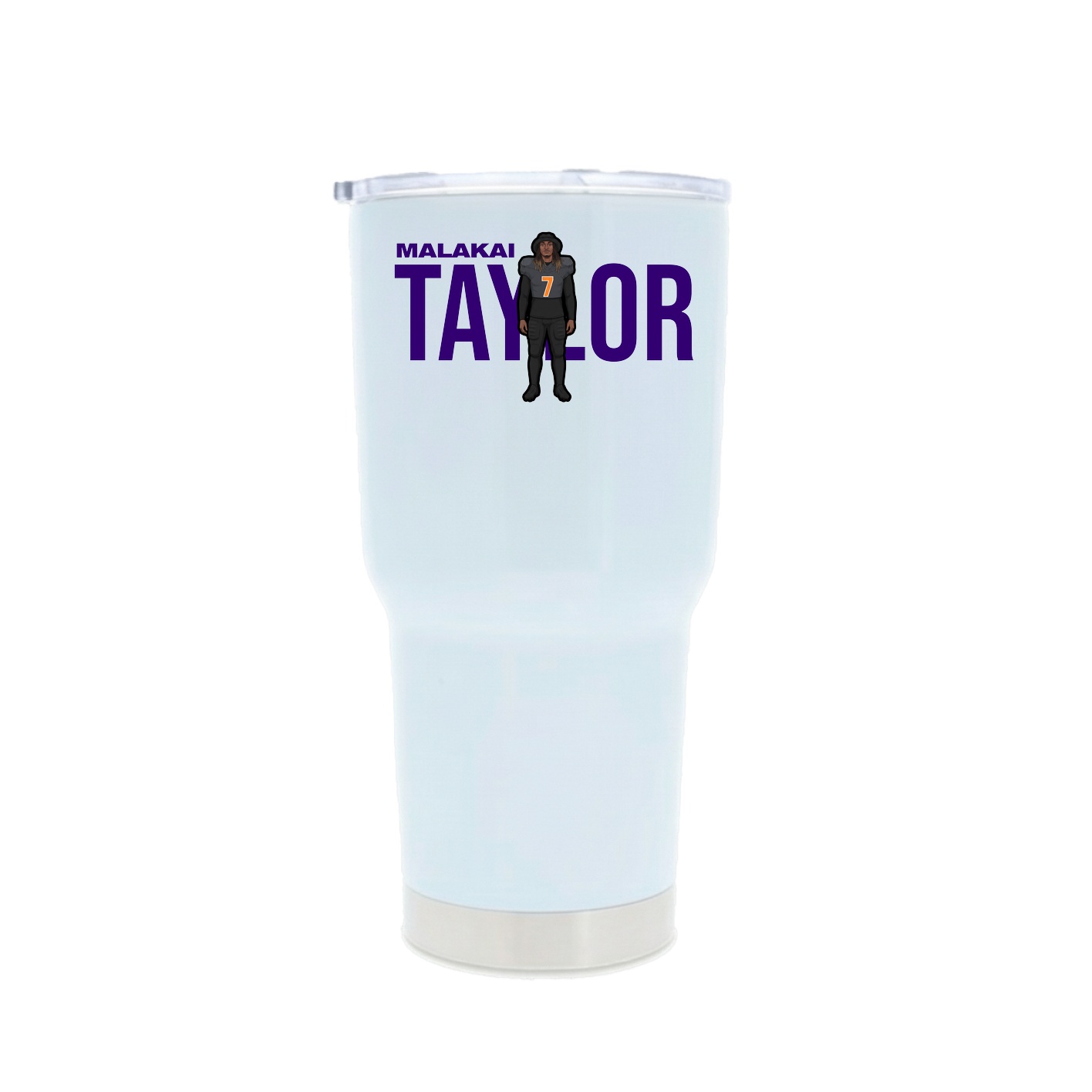 30oz Stainless Steel Tumbler — Player Name in White