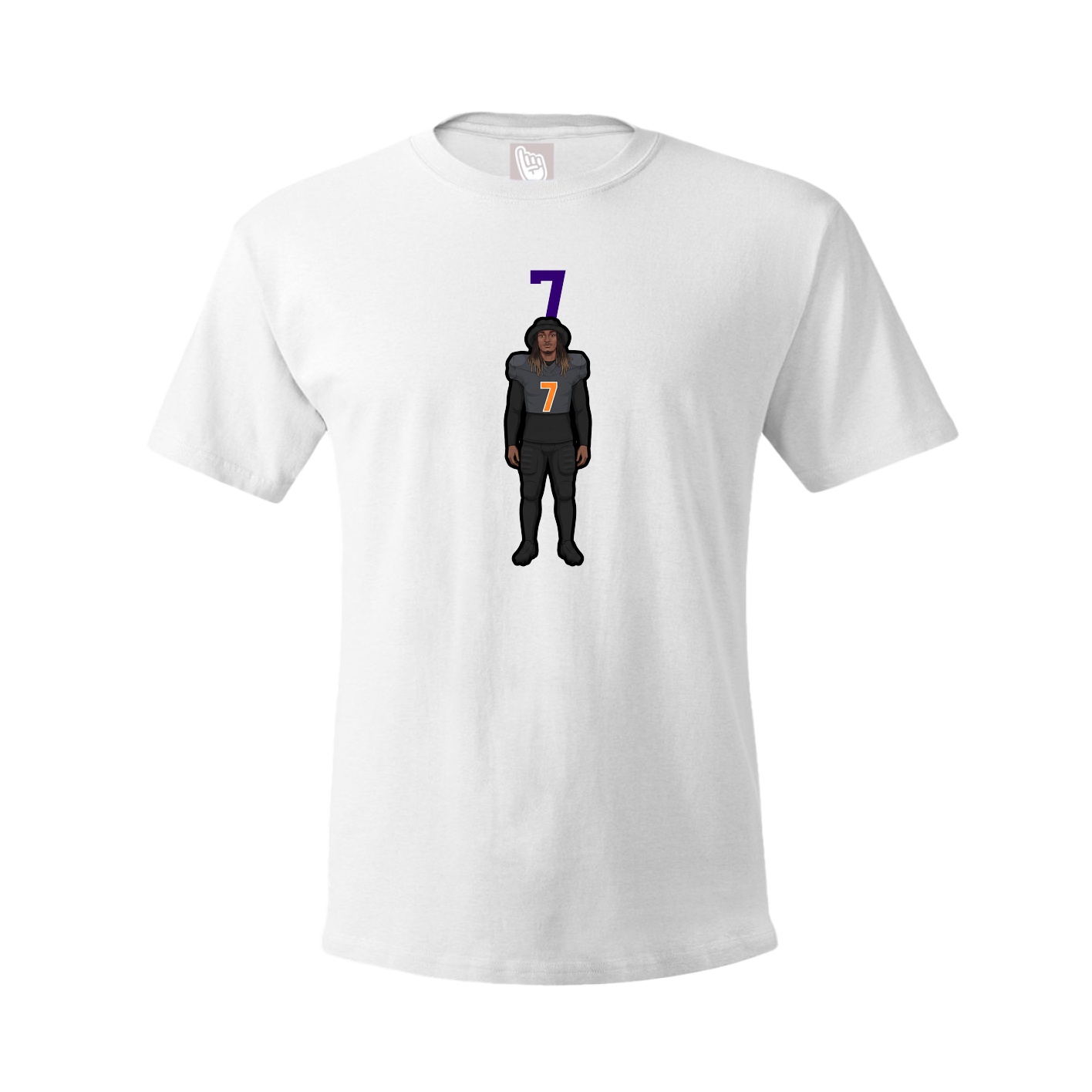 Youth Tee — Number Top in White