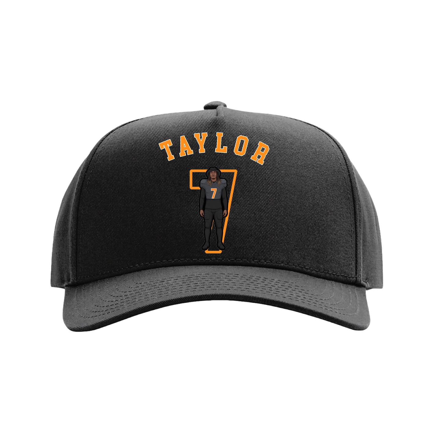 Full Fabric Five-Panel Champ Cap — Shirsey Arch in Black