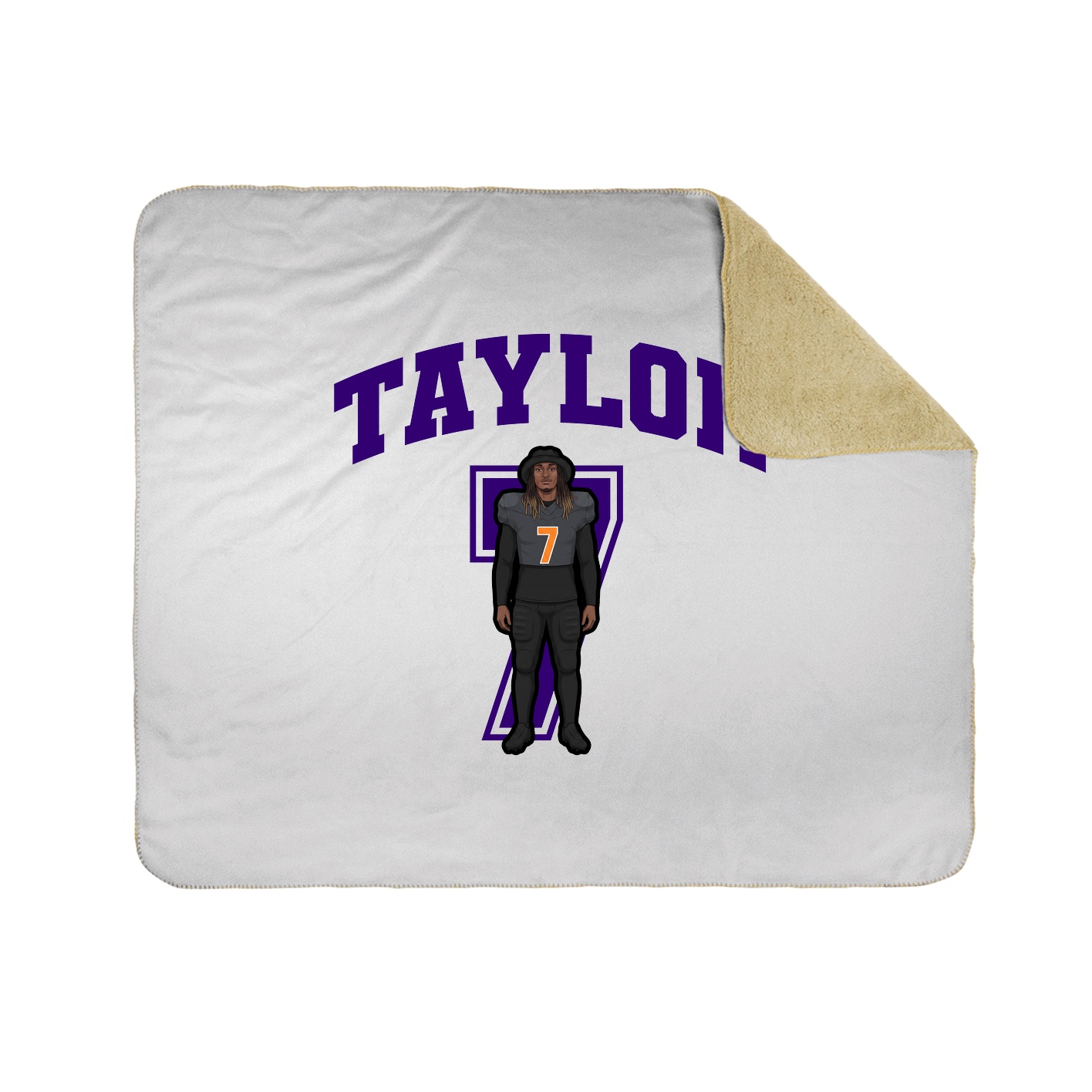 Throw Blanket — Number in White