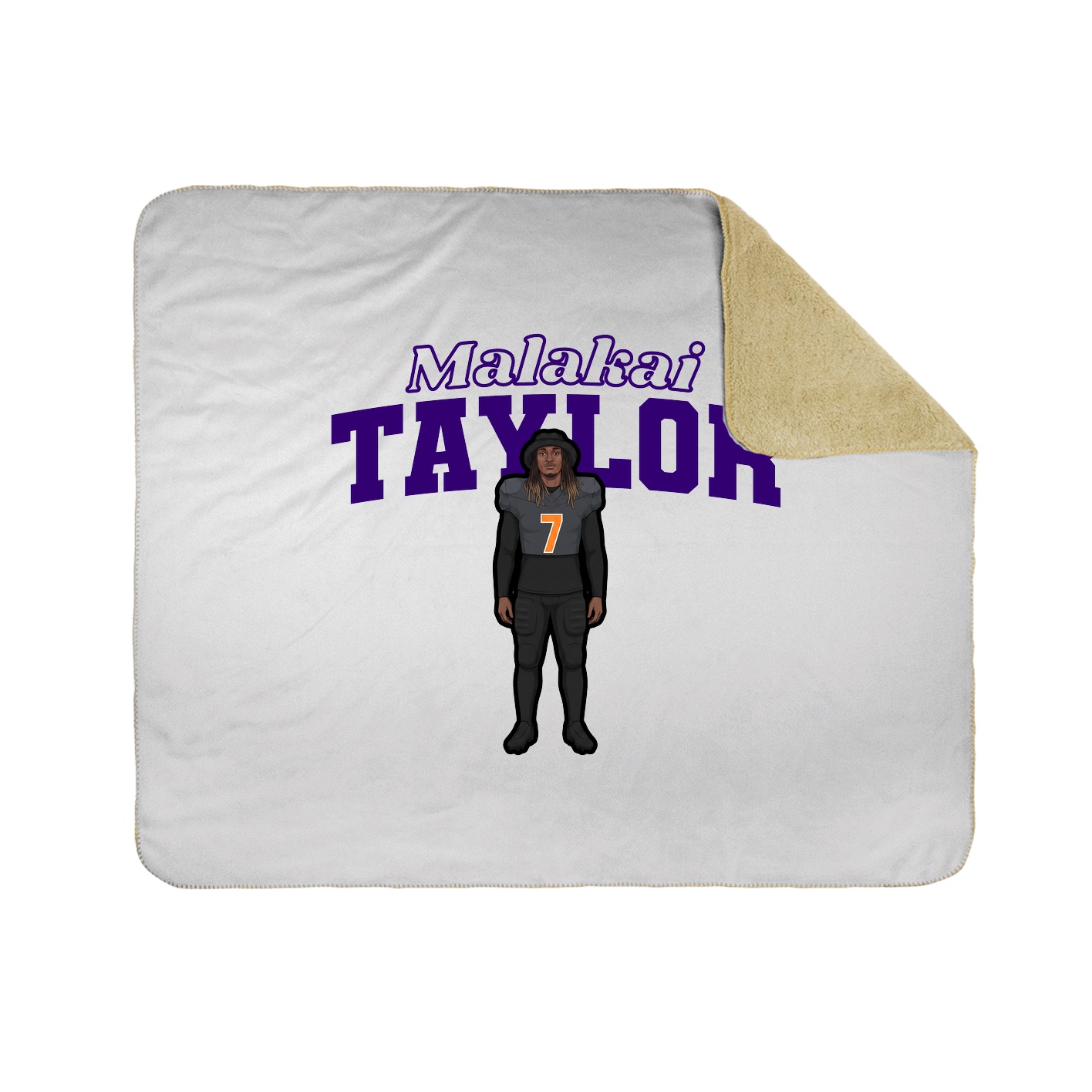 Throw Blanket — Name Arch in White
