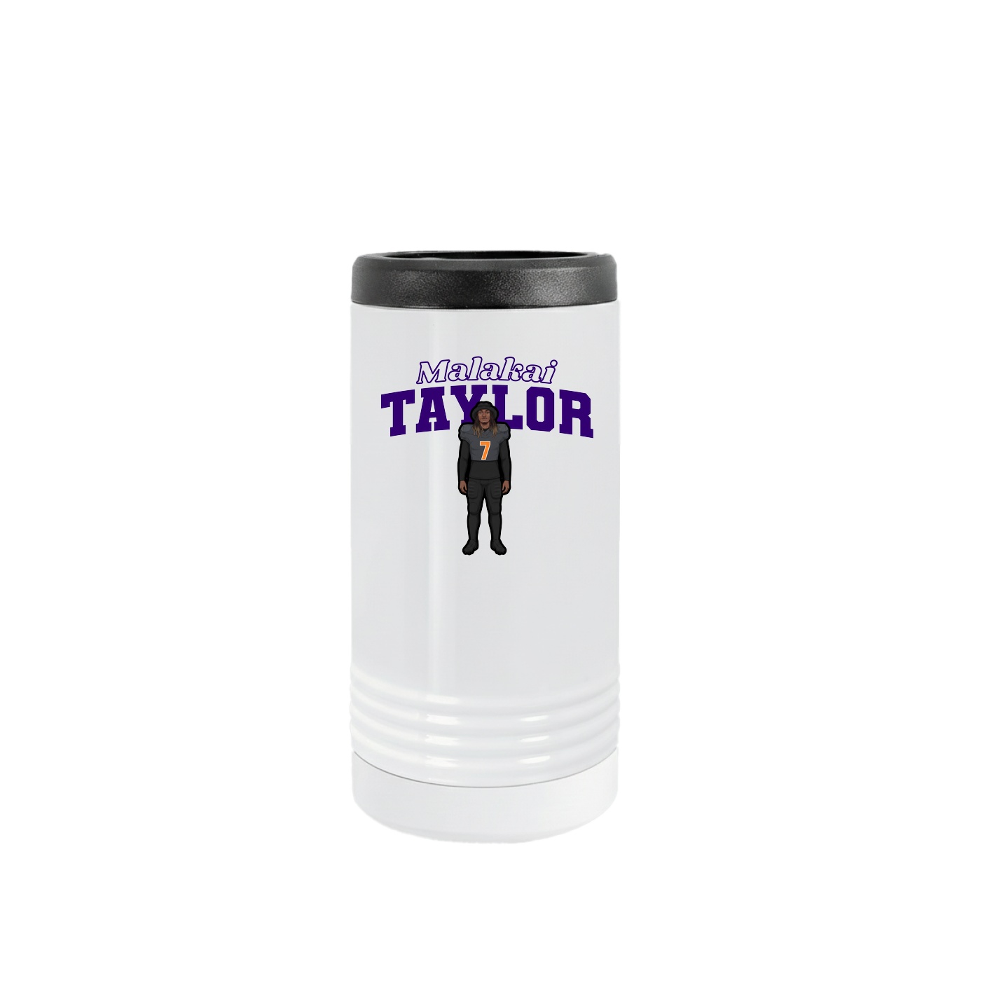 Slim Beverage Holder — Name Arch in White