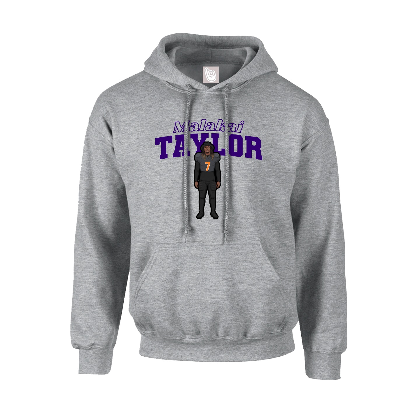 Youth Hoodie — Name Arch in Grey