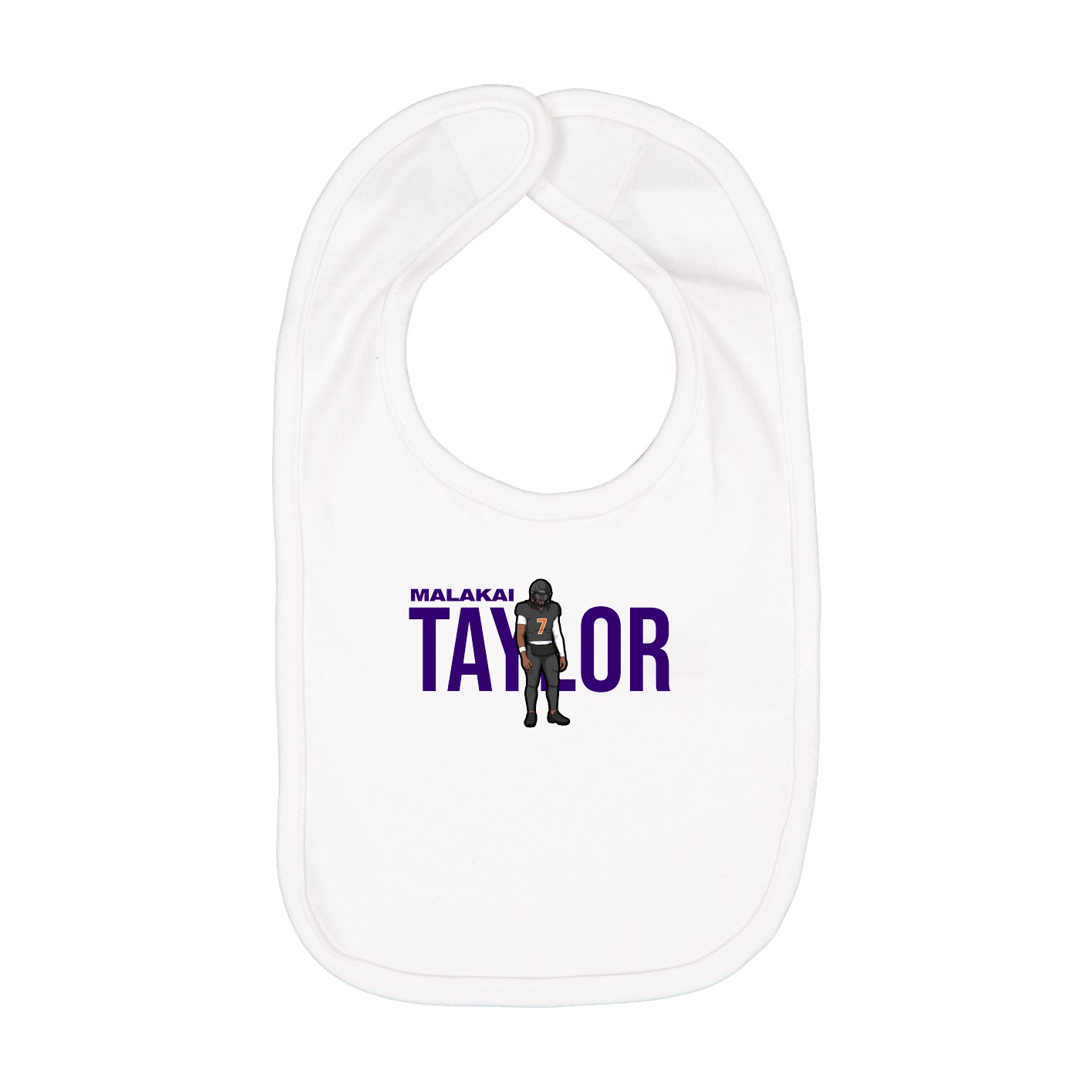 Infant Bib — Player Name in White