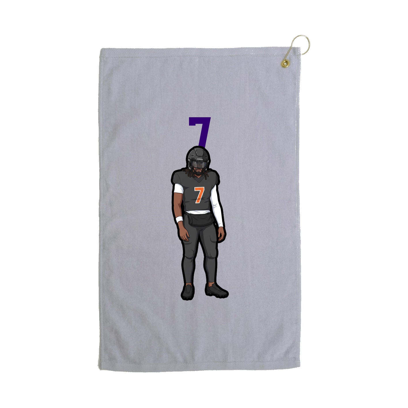 Golf Towel — Number Top in Grey