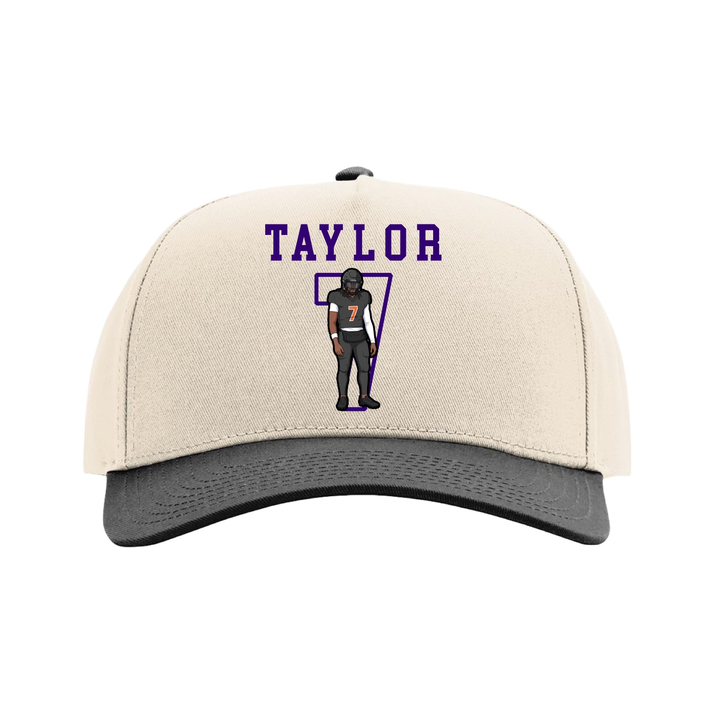Full Fabric Five-Panel Champ Cap — Shirsey in Cream/Black