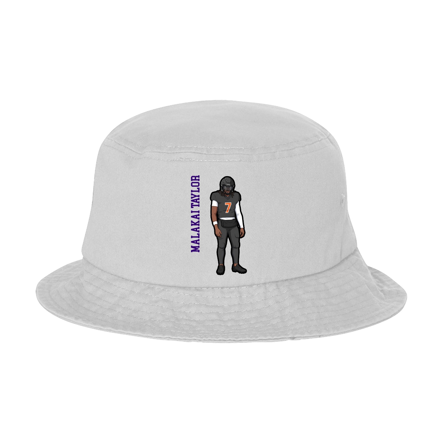 Bucket Cap — Name Vertical in White