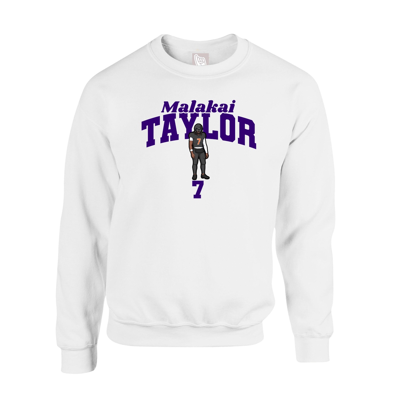 Fleece Crew — Signature Arch in White