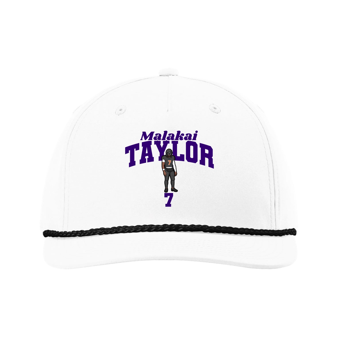 Five-Panel Classic Rope Cap — Signature Arch in White
