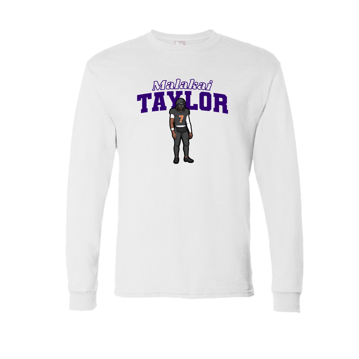 Long Sleeve Tee — Name Arch in White