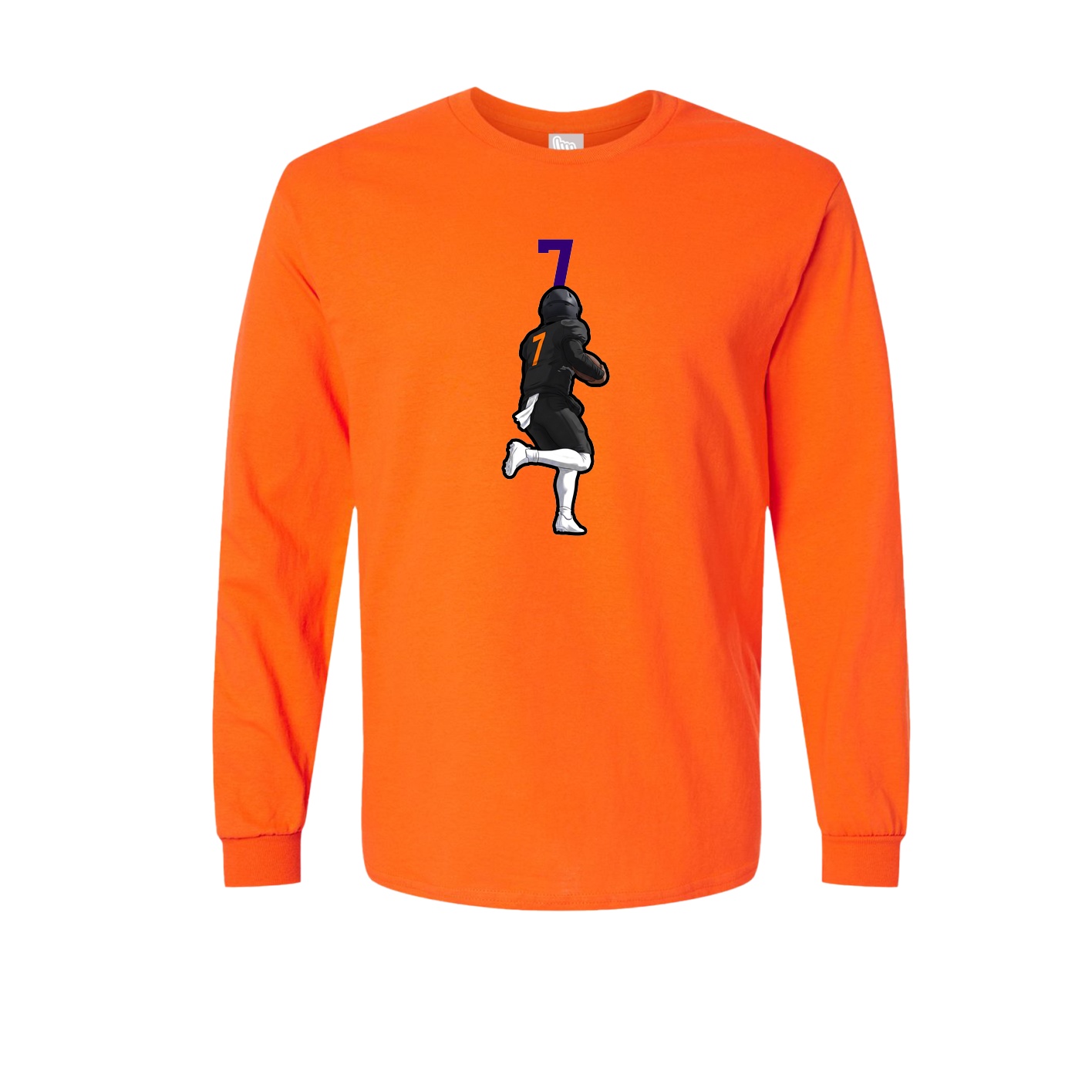 Long Sleeve Tee — Number Top in Orange