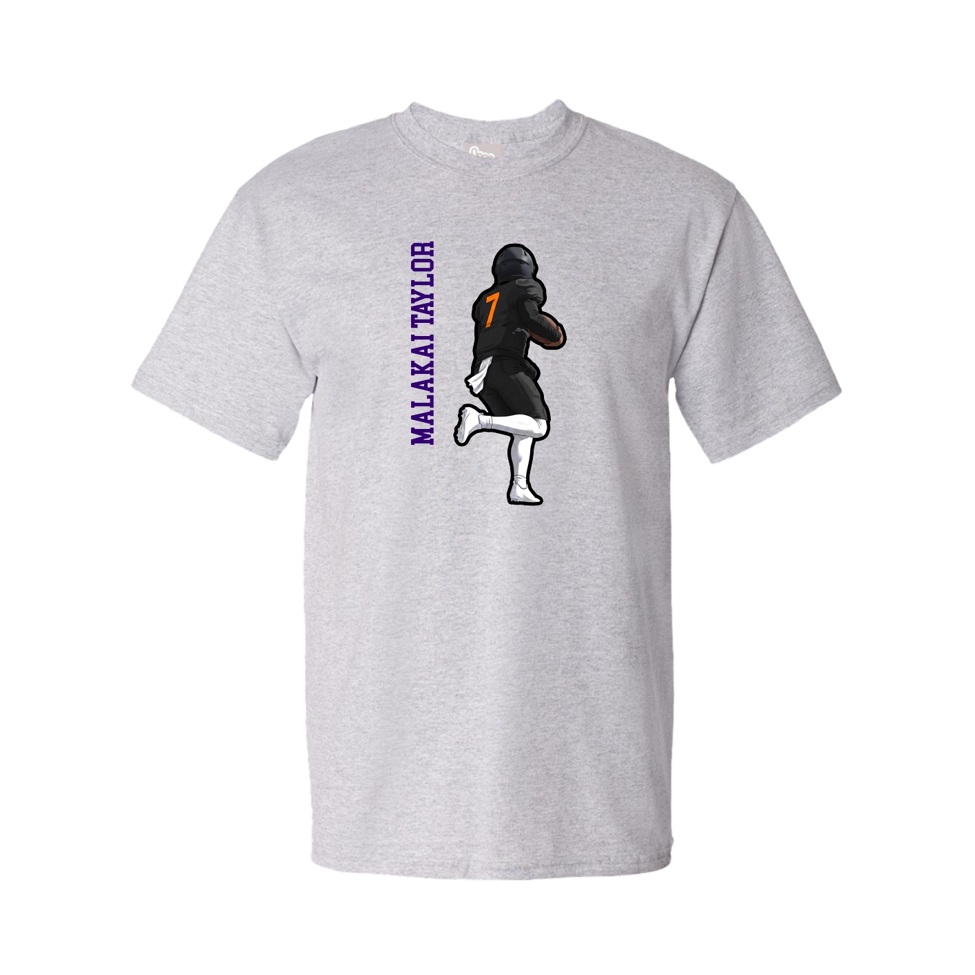 Tee — Name Vertical in Grey