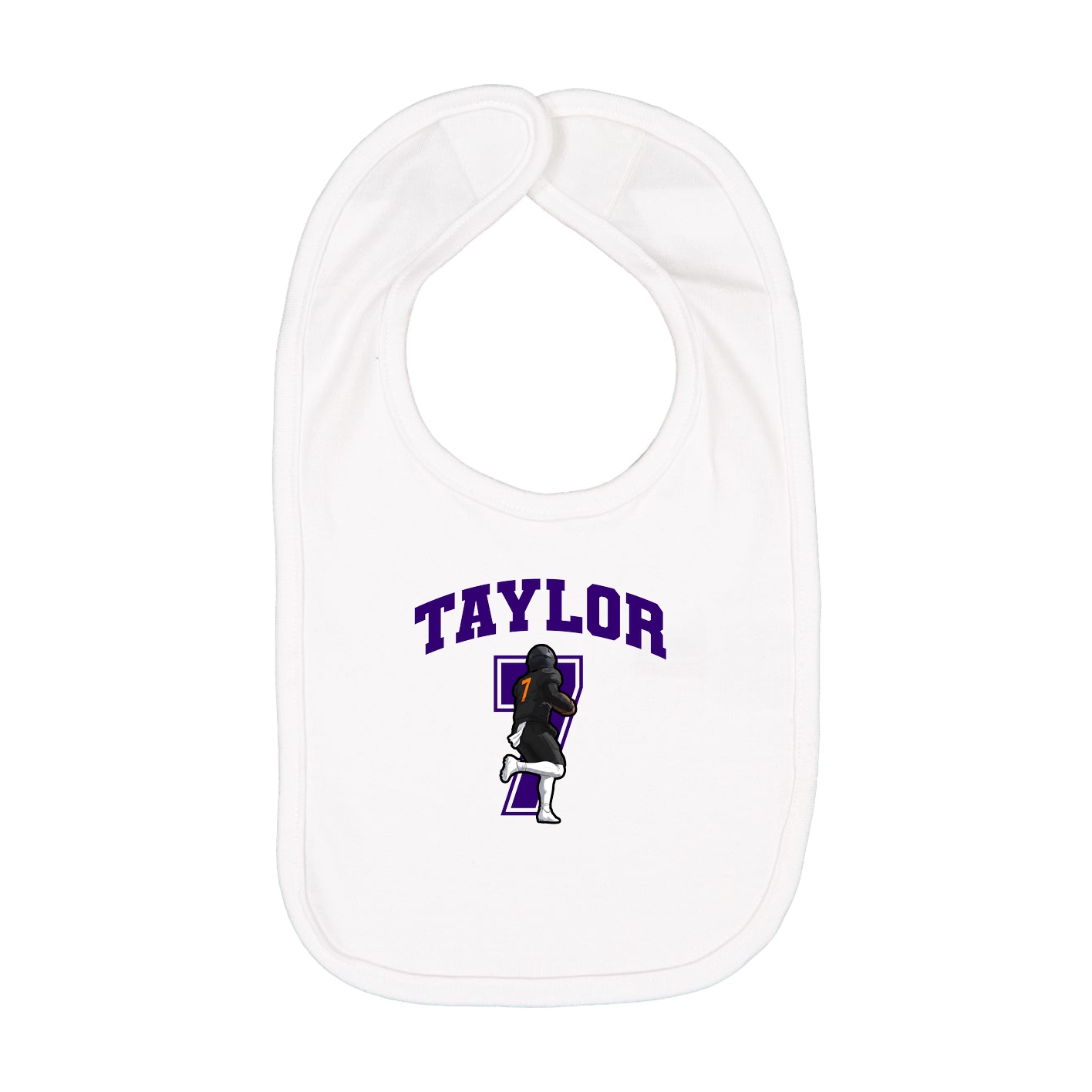 Infant Bib — Number in White