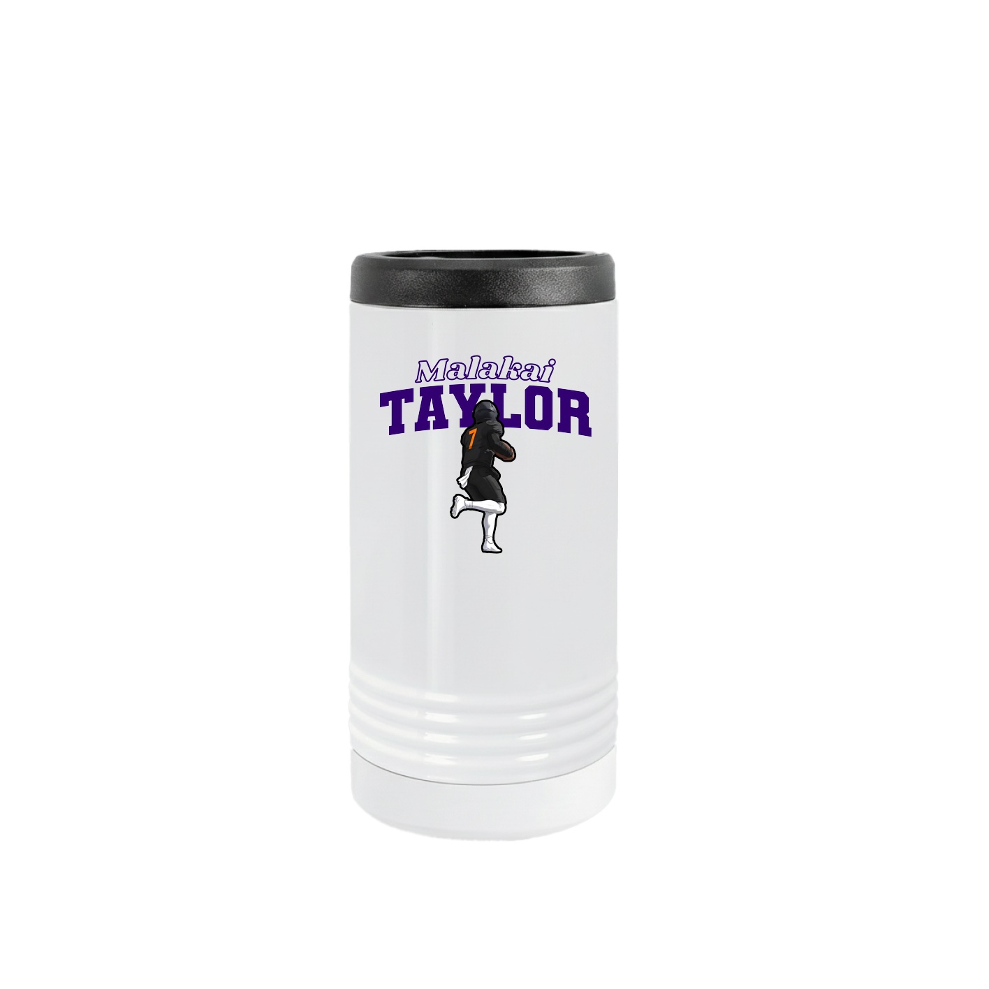 Slim Beverage Holder — Name Arch in White