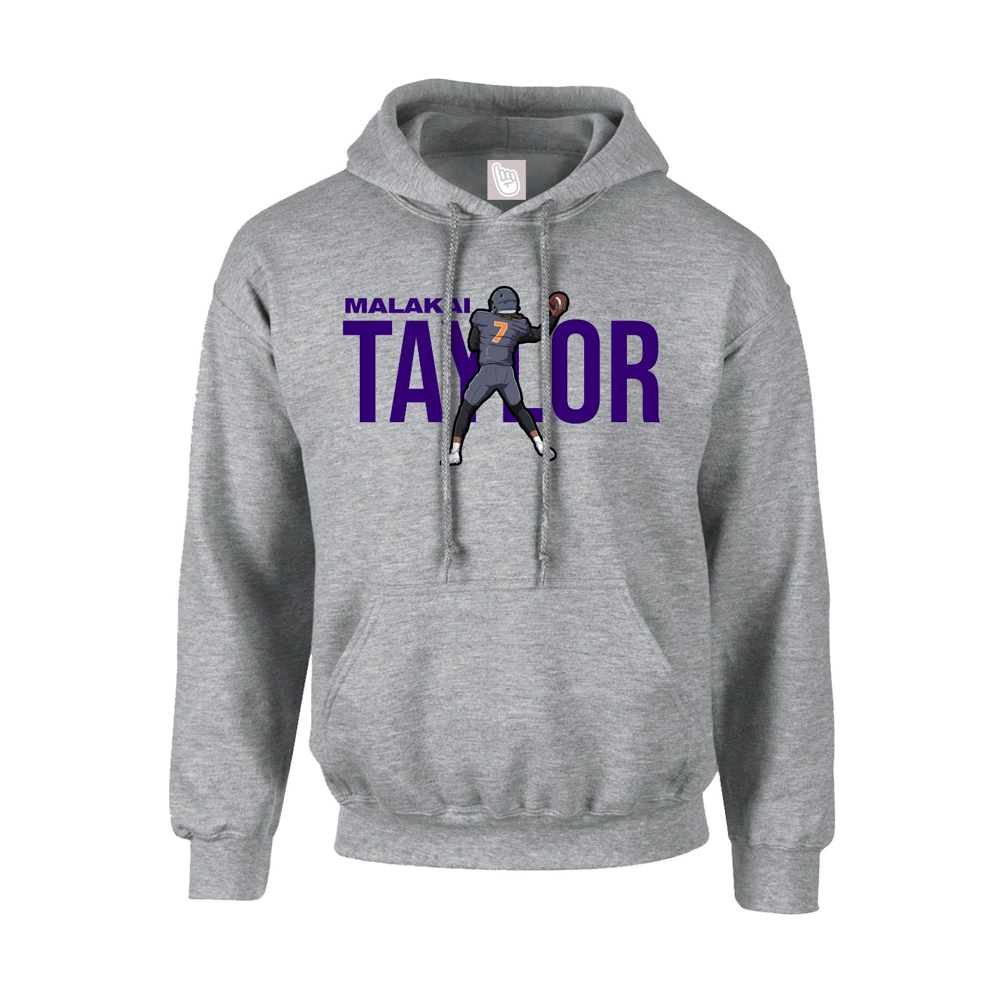 Hoodie — Player Name in Grey