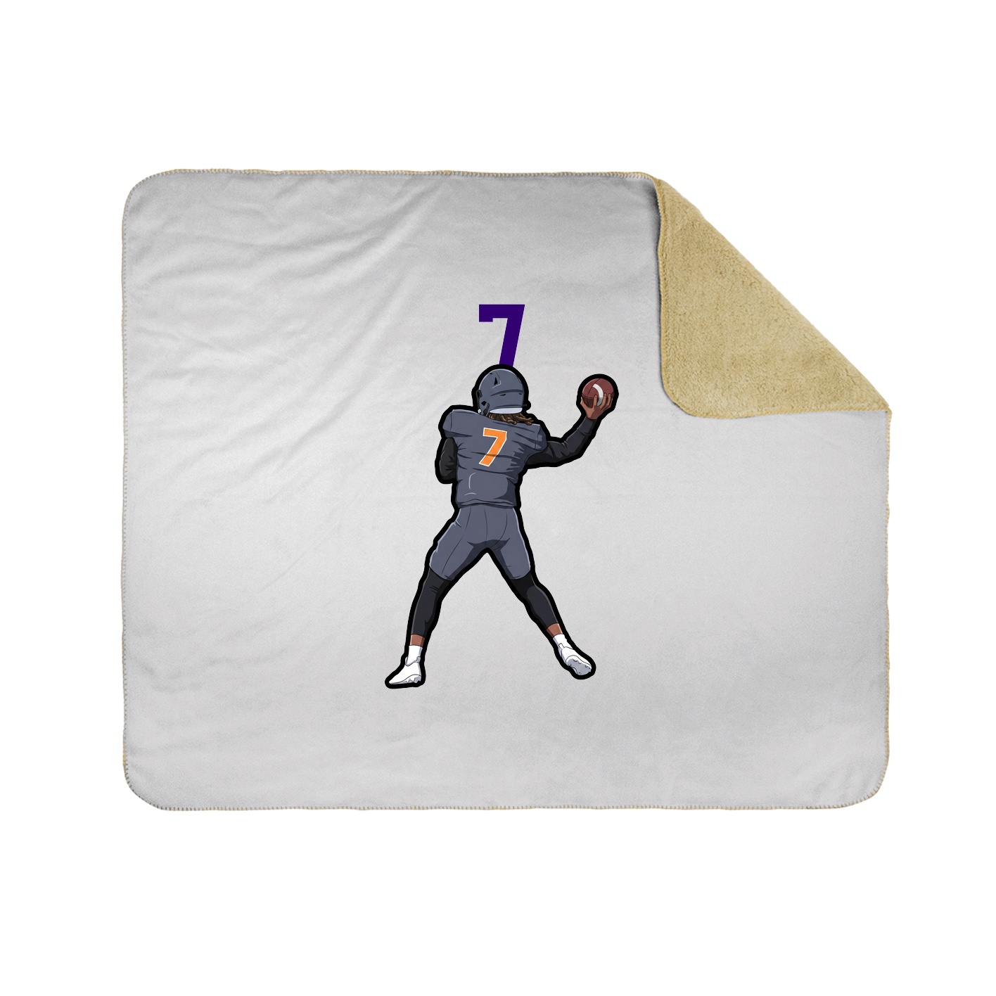 Throw Blanket — Number Top in White