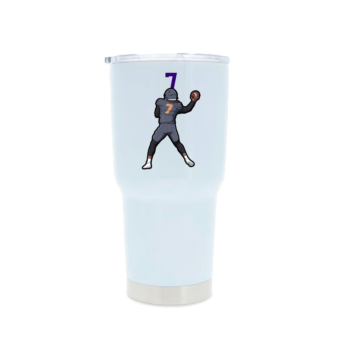 30oz Stainless Steel Tumbler — Number Top in White