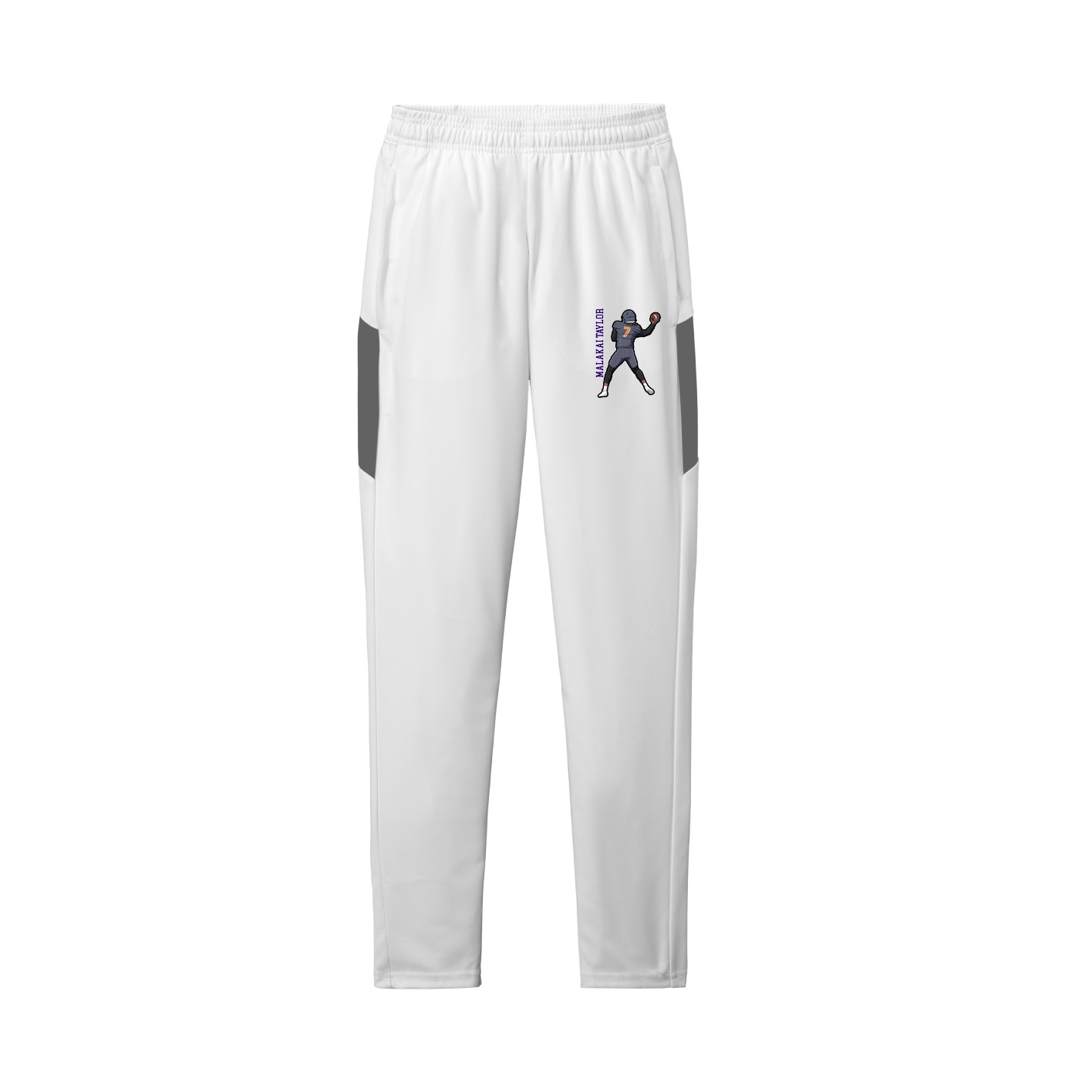 Team Travel Pant — Name Vertical in White/Grey
