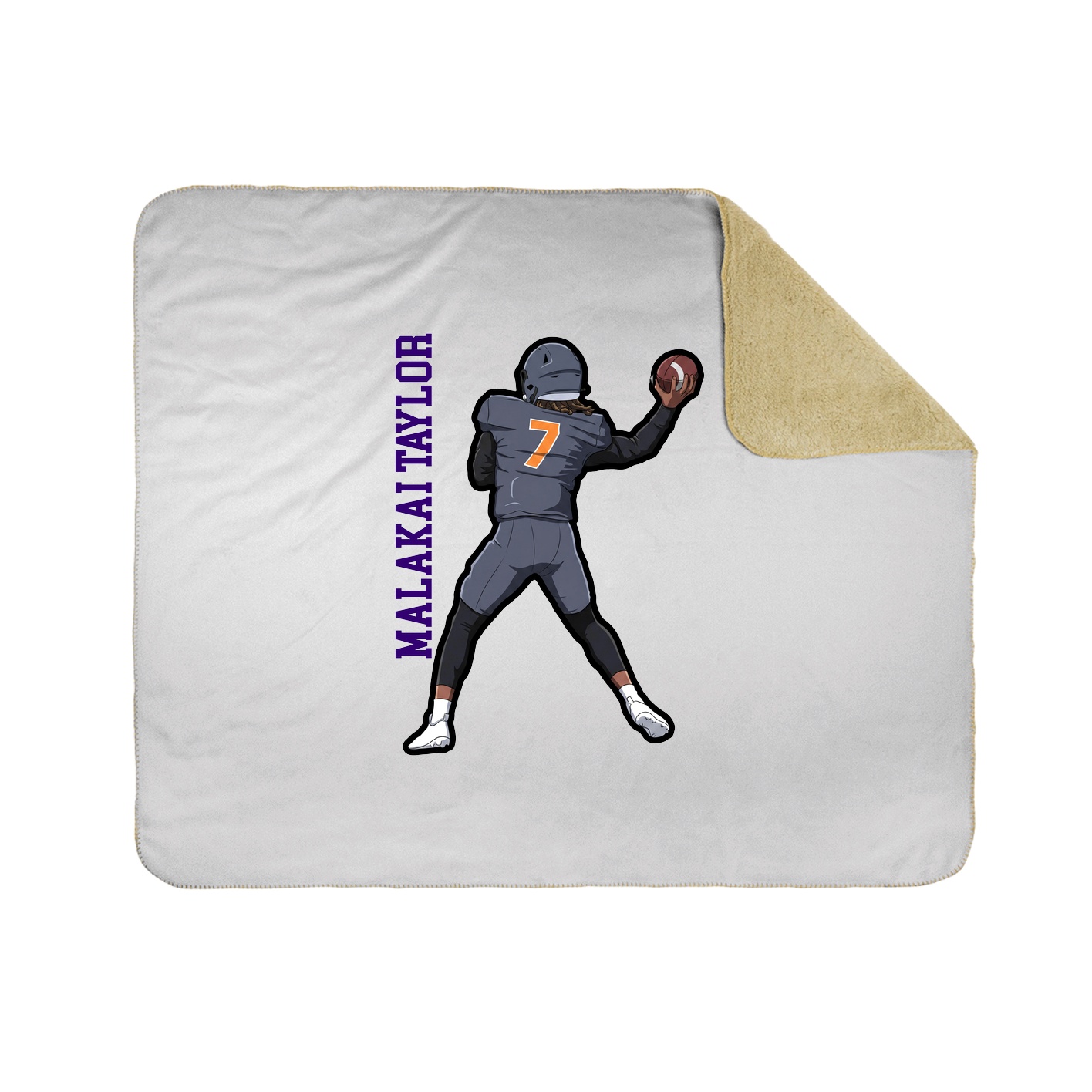 Throw Blanket — Name Vertical in White