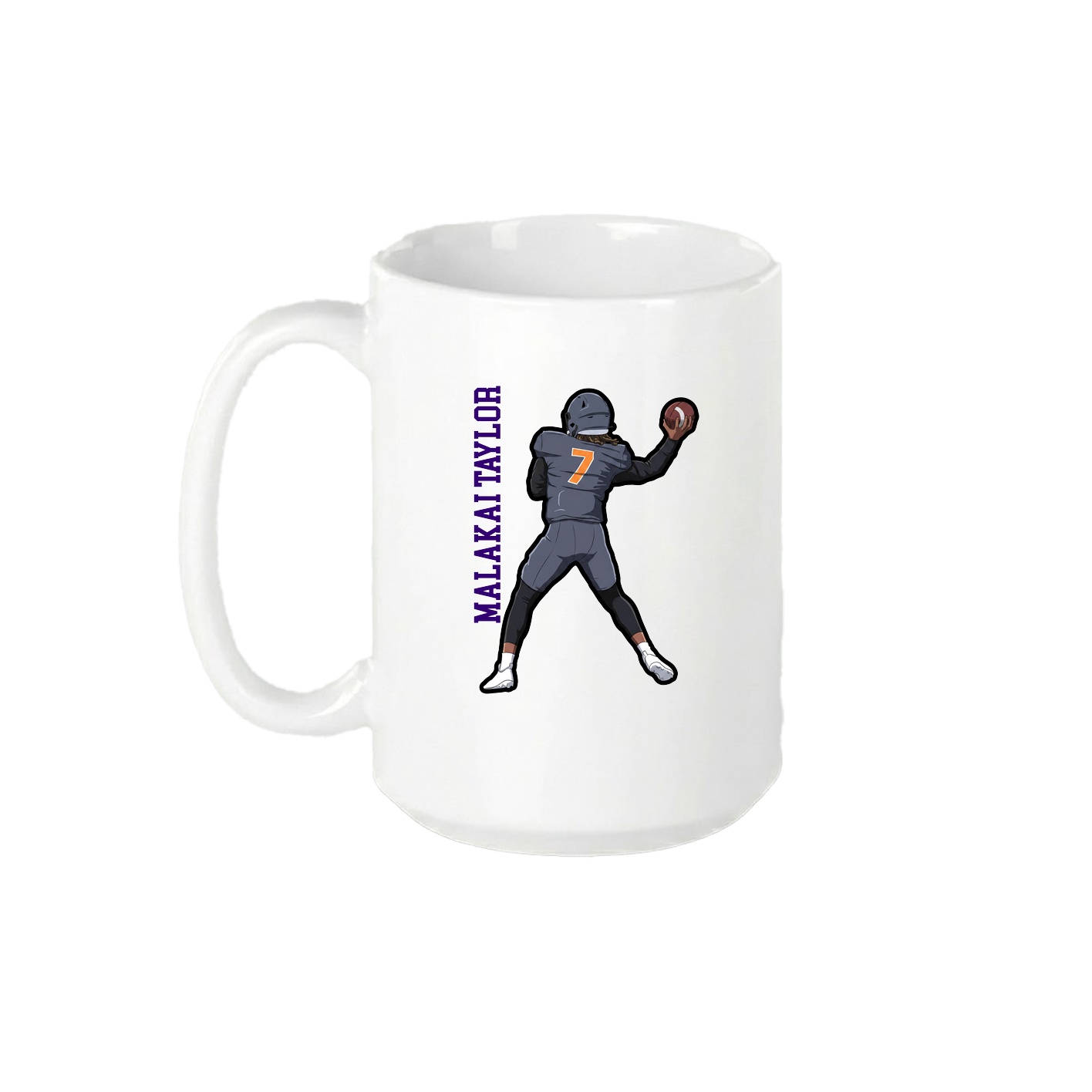 15oz Coffee Mug — Name Vertical in White