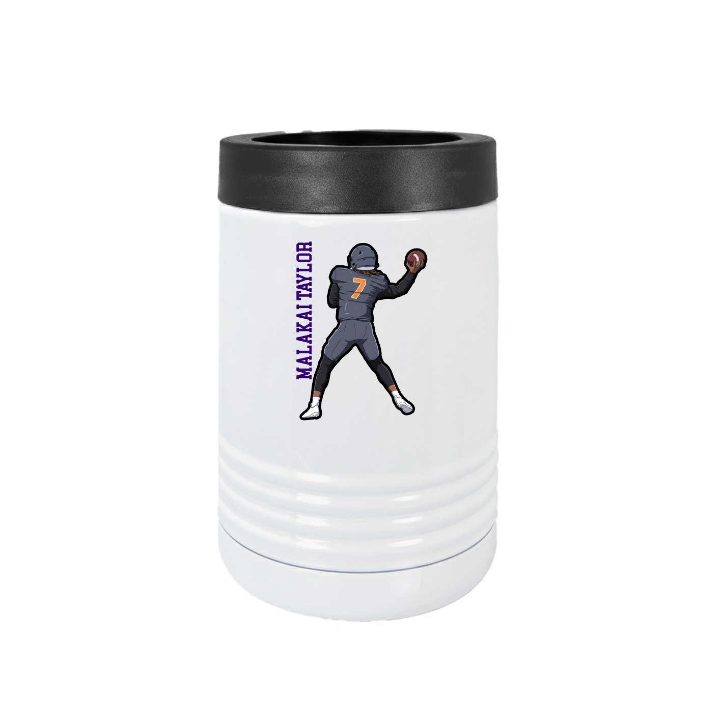 Beverage Holder — Name Vertical in White