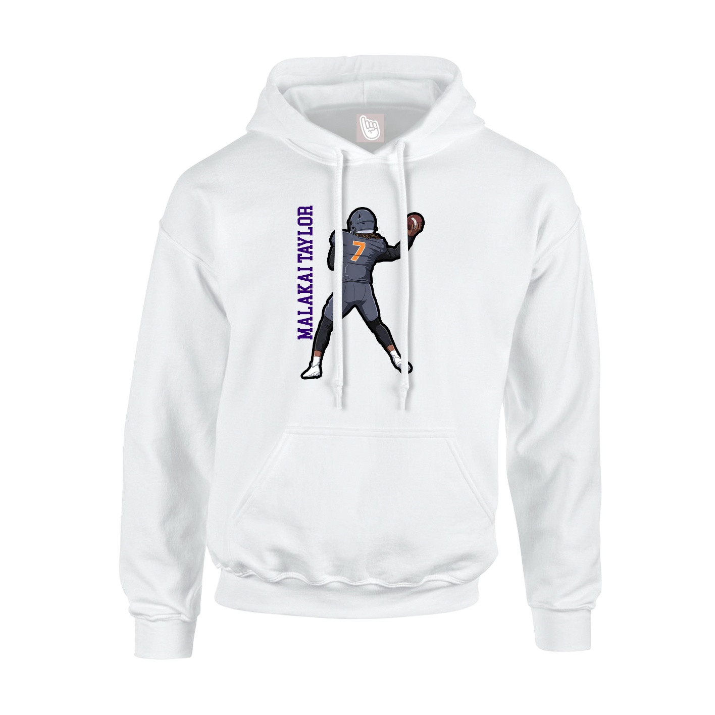 Hoodie — Name Vertical in White