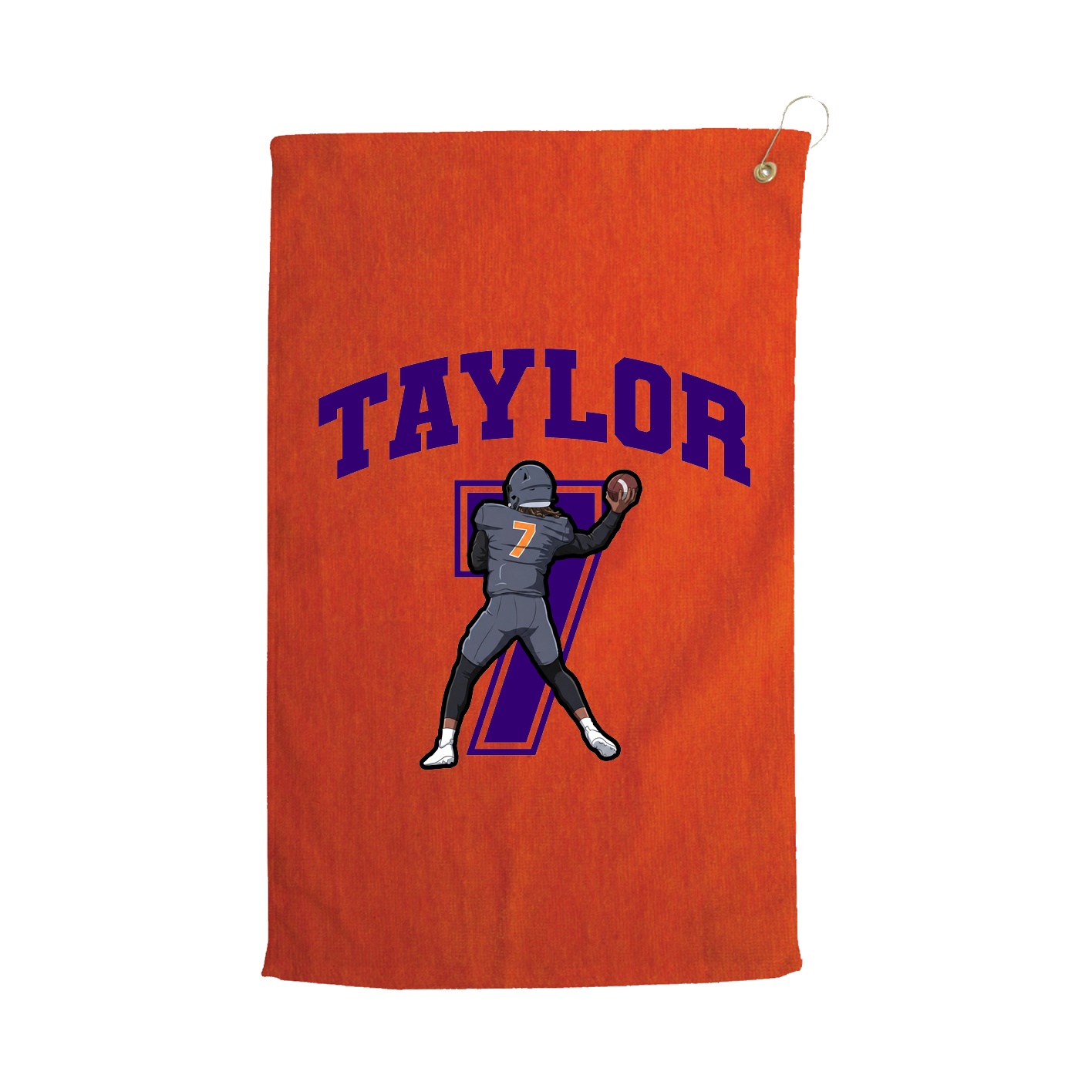 Golf Towel — Number in Orange